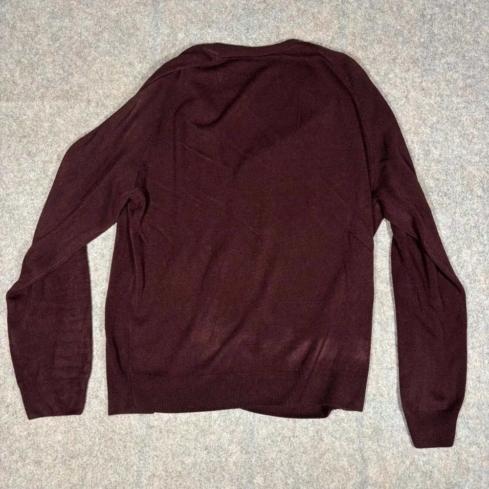 Weatherproof Cardigan Sweater Mens XXL Bordeaux Burgundy V-Neck F54174ME NWT